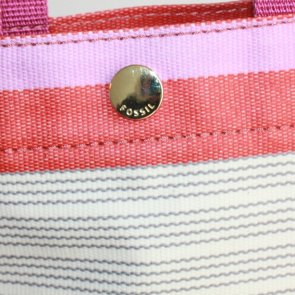Authentic Fossil Keyper Tote Multicolor Striped C… - image 6